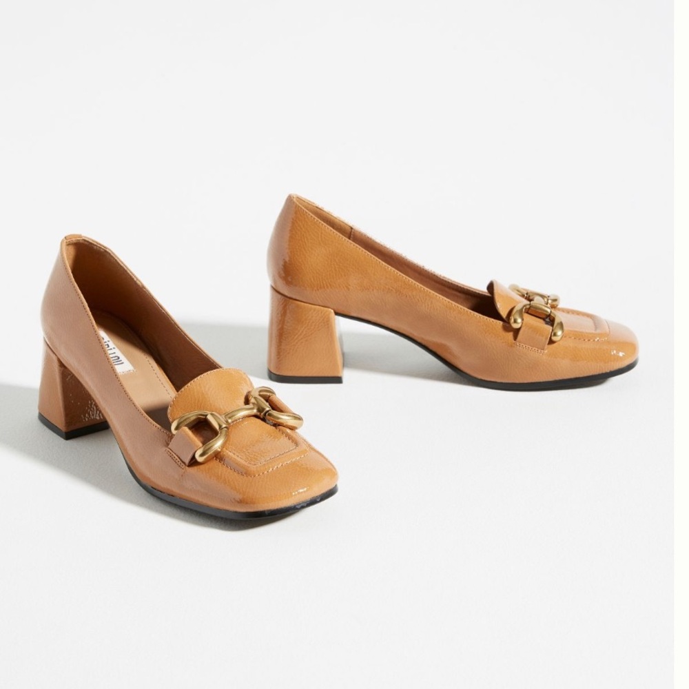 Bibi Lou Anthropologie Valencia Leather Loafer Heels Size 41 | 10.5/11